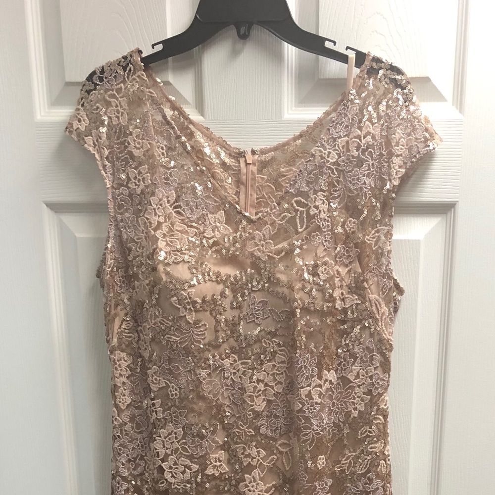 Full length rose-gold gown. Like new.